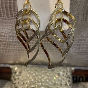 Elegant Gold and Silver Swirl Earrings